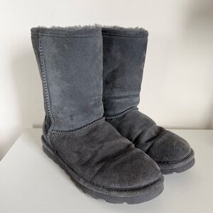 Bearpaw Winter Boots Women’s Size 7 Elle Short Gray Suede Mid Calf